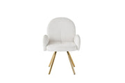 SILLÓN MIMI CON PATAS DORADAS EN BLANCO ROTO/BEIGE.