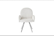 MIMI ARMCHAIR WITH SILVER FEETS IN OFF WHITE/BEIGE.