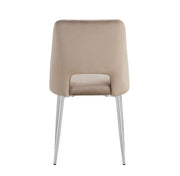 SILLÓN BRITTANY DE TERCIOPELO TOPO CON PATAS PLATEADAS. MEDIDAS: 50X45X81.5CM