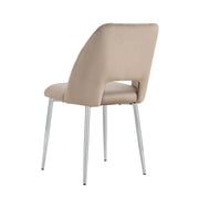 SILLÓN BRITTANY DE TERCIOPELO TOPO CON PATAS PLATEADAS. MEDIDAS: 50X45X81.5CM