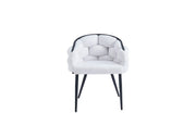 SILLÓN BALLON CON PATAS DE METAL NEGRO Y TAPIZADO DE TEJIDO TEDDY BLANCO