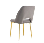 SILLÓN BRITTANY EN TERCIOPELO GRIS CON PATAS DORADAS. MEDIDAS: 50X45X81.5CM