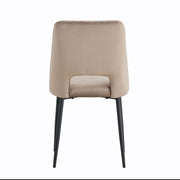 BRITTANY ARMCHAIR IN TAUPE VELVET WITH BLACK METAL LEGS.MEASURING 50X45X81.5CM