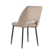 BRITTANY ARMCHAIR IN TAUPE VELVET WITH BLACK METAL LEGS.MEASURING 50X45X81.5CM