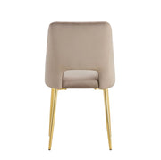 BRITTANY ARMCHAIR IN TAUPE VELVET WITH GOLD LEGS.MEASURING 50X45X81.5CM