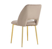 BRITTANY ARMCHAIR IN TAUPE VELVET WITH GOLD LEGS.MEASURING 50X45X81.5CM