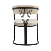 BRITTANY ARMCHAIR IN MOCHA VELVET WITH BLACK METAL LEGS.MEASURING 50X45X81.5CM