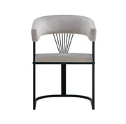SILLÓN BRITTANY EN TERCIOPELO GRIS CON PATAS DE METAL NEGRO. MEDIDAS 50X45X81.5CM