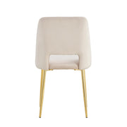 AVA CHAIRS WITH GOLD LEGS IN BEIGE VELVET.