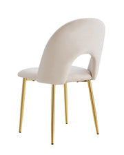 SILLAS TEDDY COLOR BEIGE CON PATAS DORADAS DE 49X45X86CM