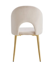 SILLAS TEDDY COLOR BEIGE CON PATAS DORADAS DE 49X45X86CM