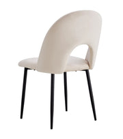 TEDDY CHAIRS WITH BEIGE WITH BLACK FEETS MEASURING 49X45X86CM
