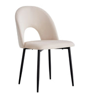 TEDDY CHAIRS WITH BEIGE WITH BLACK FEETS MEASURING 49X45X86CM
