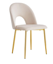 SILLAS TEDDY COLOR BEIGE CON PATAS DORADAS DE 49X45X86CM