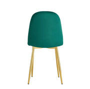 SCANDINAVIAN CHAIRS IN FOREST GREEN VELVET WITH GOLD LEGS.MEASURING43.5X40X87CM