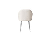 SILLÓN KANVAS CON TELA SUAVE TIPO OSO DE PELUCHE EN PATAS PLATEADAS. MEDIDAS 44X42X82CM