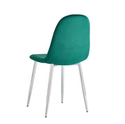 SCANDINAVIAN CHAIRS IN FOREST GREEN VELVET WITH SILVER LEGS.MEASURING43.5X40X87CM