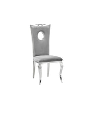 ROYAL CHAIRS WITH GREY VELVET IN SILVER FEETS.