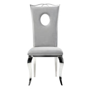 ROYAL CHAIRS WITH GREY VELVET IN SILVER FEETS.