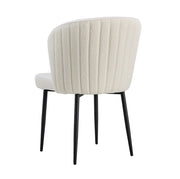 DIANA CHAIRS IN BLACK METAL FEETS WITH SOFT TEDDY FABRIC VELVET.