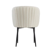DIANA CHAIRS IN BLACK METAL FEETS WITH SOFT TEDDY FABRIC VELVET.