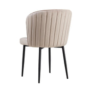 DIANA CHAIRS IN MOCHA VELVET WITH BLACK METAL FEETS.MEASURING 46X46X83CM.
