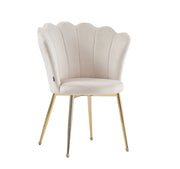SILLAS NYMPHEA CON TERCIOPELO BEIGE Y PATAS DORADAS. MIDEN 50X44X85CM
