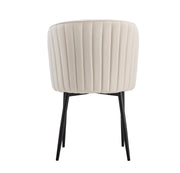 SILLAS DIANA EN TERCIOPELO BLANCO ROTO/BEIGE CON PATAS DE METAL NEGRAS. MEDIDAS 46X46X83CM.