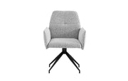 CARRERA CHAIRS WITH GREY TWEED AND BLACK METAL FEETS ROTATING 360º.MEASURING 64X43X90CM