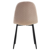 SCANDINAVIAN ALVEOLE CHAIRS WITH BLACK LEGS AND TAUPE VELVET.