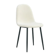 SCANDINAVIAN CHAIRS WITH TEDDY FABRIC AND BLACK LEGS.MEASURING 43.5X40X87CM