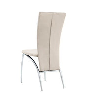DUNA CHAIRS WITH BEIGE VELVET WITH SILVER FEETS.
