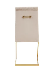 COCMAT CHAIRS WITH QUILTED  WITH MOCHA VELVET AND GOLD CHAIRS MEASURING 40.5X41.5X108CM
