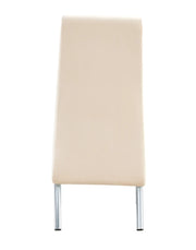 SILLAS FATE DE TERCIOPELO BEIGE CON PATAS PLATEADAS.