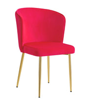 SILLAS DIANA EN TERCIOPELO FUCSIA CON PATAS DORADAS. MIDEN 46X46X83CM