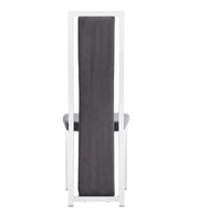 DANA CHAIRS WITH GREY VELVET WITH SILVER FEETS.MEASURING 41X40X109CM