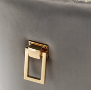 SILLAS CON ASA RECTANGULAR EN TERCIOPELO ANTRACITA/GRIS OSCURO CON ACABADO DORADO