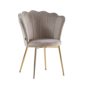 NYMPHEA CHAIRS WITH MOCHA VELVET AND GOLD FEETS.50X44X85CM