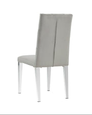 NEW NEVADA BUTTON TUFTED CHAIRS IN MOCHA  VELVET AND SILVER FEETS.