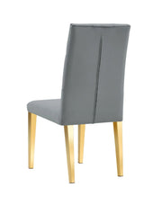 NEW NEVADA BUTTON TUFTED CHAIRS IN ANTHRACITE/DARK GREY VELVET AND GOLD FEETS.