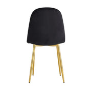 SILLAS ESCANDINAVAS EN TERCIOPELO NEGRO CON ACABADO DORADO. MEDIDAS: 43.5X40X87CM