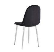 SCANDINAVIAN CHAIRS IN BLACK VELVET WITH SILVER FINISHING .MEASURING 43.5X40X87CM