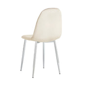 SCANDINAVIAN CHAIRS IN BEIGE VELVET WITH SILVER FINISHING .MEASURING 43.5X40X87CM