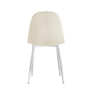 SCANDINAVIAN CHAIRS IN BEIGE VELVET WITH SILVER FINISHING .MEASURING 43.5X40X87CM