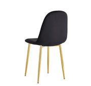 SILLAS ESCANDINAVAS EN TERCIOPELO NEGRO CON ACABADO DORADO. MEDIDAS: 43.5X40X87CM