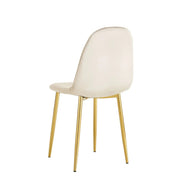SILLAS ESCANDINAVAS EN TERCIOPELO BEIGE CON ACABADO DORADO. MEDIDAS: 43.5X40X87CM