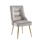 ZIP DESIGN CHIARS WITH MOCHA VELVET AND GOLD FINISHING .MEASURING 55X48X93CM