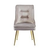 ZIP DESIGN CHIARS WITH MOCHA VELVET AND GOLD FINISHING .MEASURING 55X48X93CM