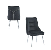 ZIP DESIGN CHIARS WITH BLACK VELVET AND SILVER FINISHING .MEASURING 55X48X93CM