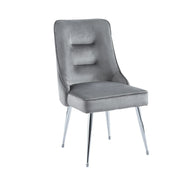 ZIP DESIGN CHIARS WITH ANTHRACITE/DARK GREY VELVET AND SILVER FINISHING .MEASURING 55X48X93CM